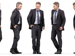 dennis posed 004 - standing 3d business man Modèle 3D
