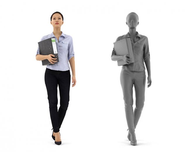 mei posed 001 - standing 3d business woman Modelo 3D .c4d .max .obj .3ds .fbx .stl .blend 