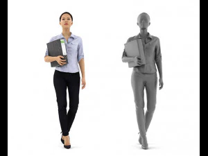 mei posed 001 - standing 3d business woman 3D Model