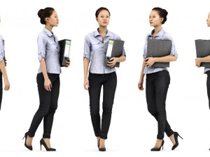 mei posed 001 - standing 3d business woman 3D Model