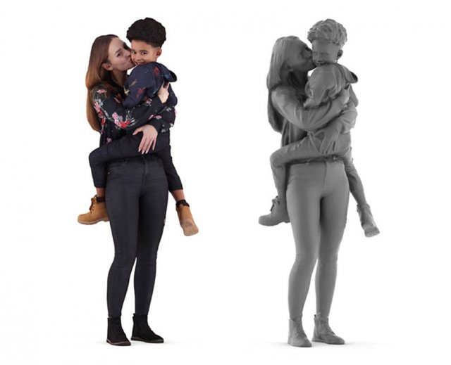 fabienne percy posed 001 - 3d mother and child standing 3D Модель .c4d .max .obj .3ds .fbx .stl .blend 