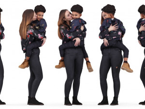fabienne percy posed 001 - 3d mother and child standing 3D Модель