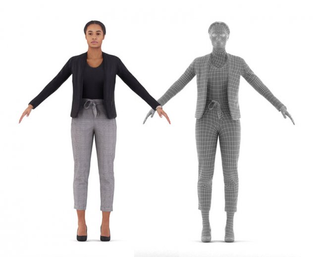 carla rigged 001 - rigged 3d business woman 3D 模型 .c4d .max .obj .3ds .fbx .stl .blend 