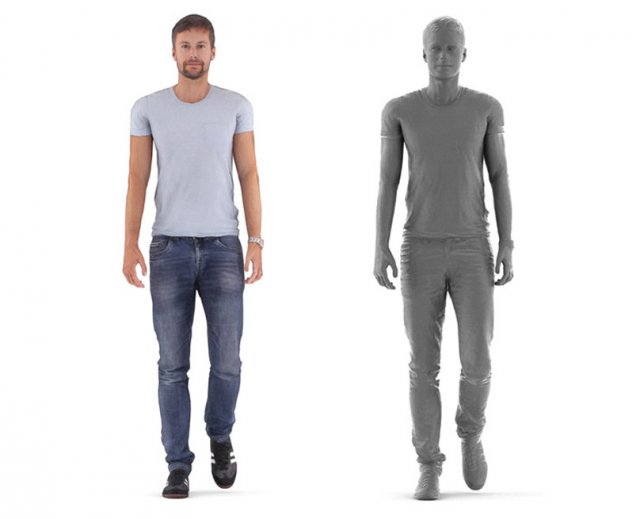 nathan animated 003 walking - casual walking 3d man 3D Модель .c4d .max .obj .3ds .fbx .stl .blend 