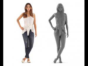 sophia animated 001 idling - casual animated 3d woman 3D Model