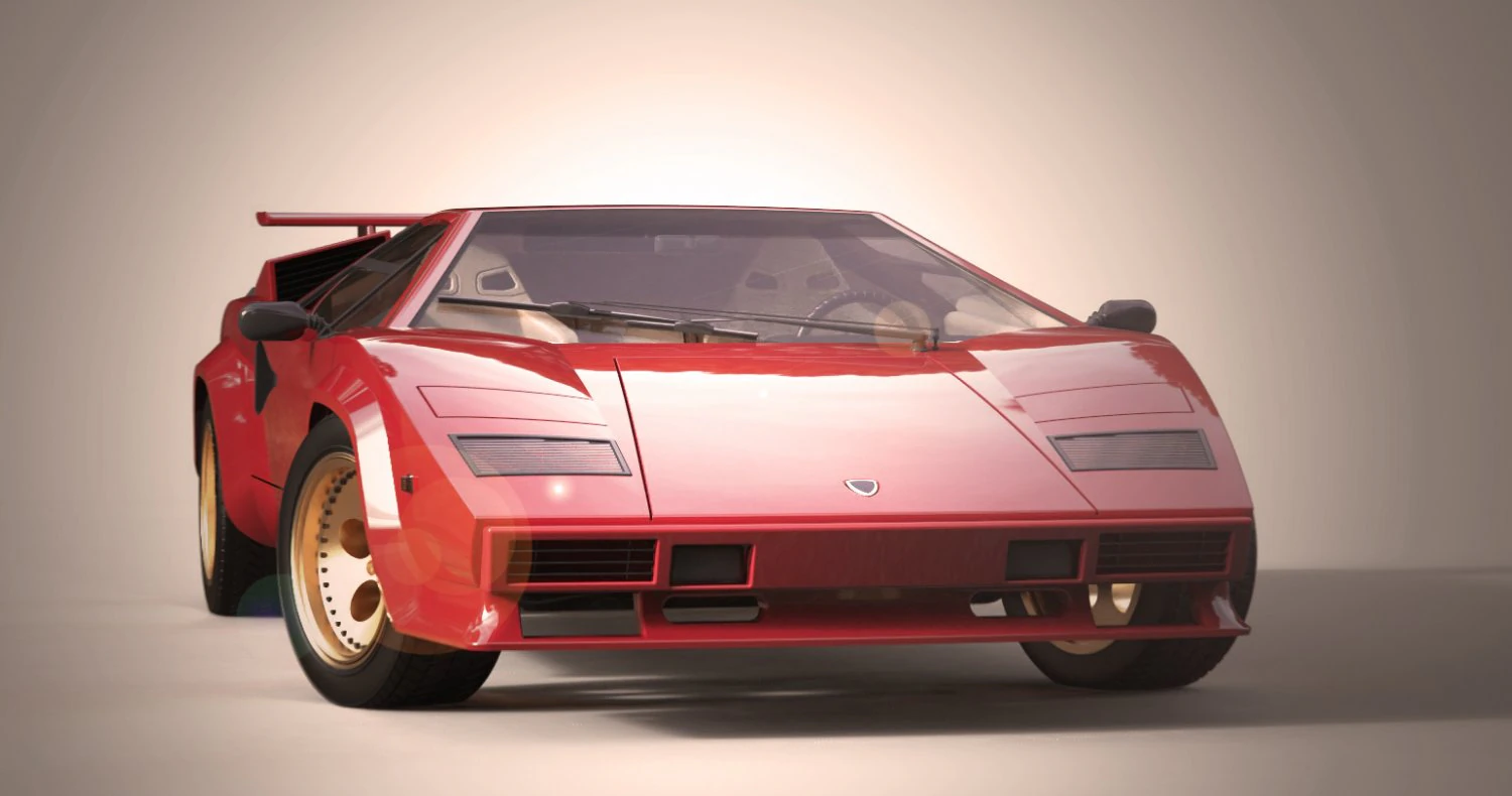 lambo countach 3D Model .c4d .max .obj .3ds .fbx .stl .blend 