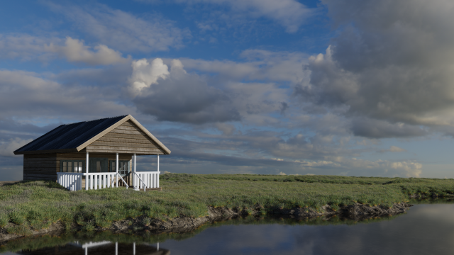 wood cabin 3D 模型 .c4d .max .obj .3ds .fbx .stl .blend