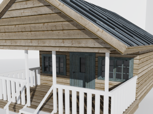 wood cabin 3D 模型
