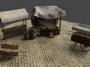 medieval marketplace Modello 3D