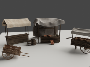 medieval marketplace Modello 3D