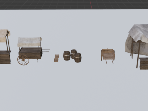 medieval marketplace Modello 3D
