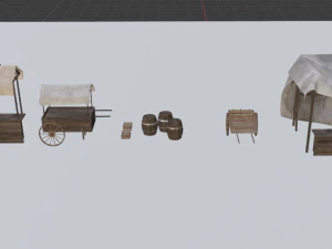 medieval marketplace 3D Model