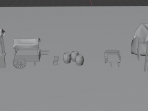 medieval marketplace Modello 3D