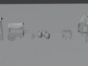 medieval marketplace 3D Model