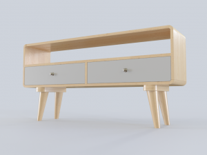 tv console retro Modelo 3D