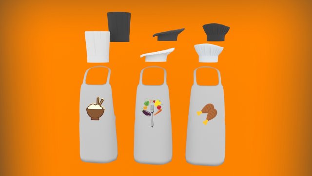 cheff hats pack-pbr Modelo 3D .c4d .max .obj .3ds .fbx .stl .blend 