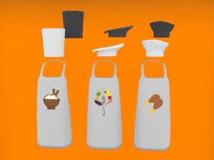 요리사 모자 팩-PBR 3D 모델