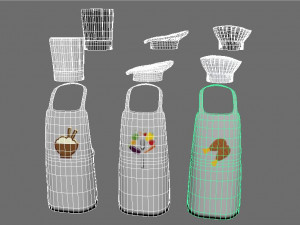 cheff hats pack-pbr Modelo 3D