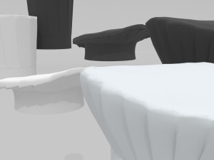 cheff hats pack-pbr Modelo 3D