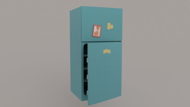 Cartoon Fridge 3D Model .c4d .max .obj .3ds .fbx .stl .blend 