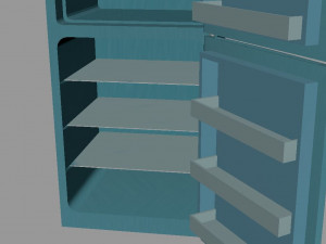 Cartoon Fridge 3D Model