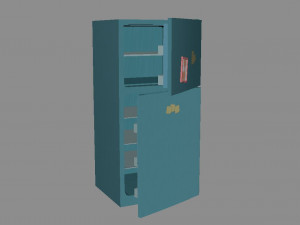 Cartoon Fridge 3D Model