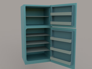 Cartoon Fridge 3D Model