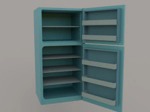 Cartoon Fridge 3D Model