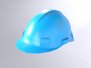 Blue Safety Helmet Low Poly 3D Model