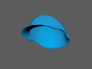 Blue Safety Helmet Low Poly 3D Model