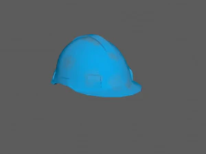 Blue Safety Helmet Low Poly 3D Model