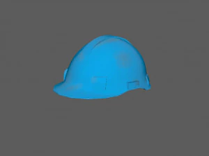Blue Safety Helmet Low Poly 3D Model