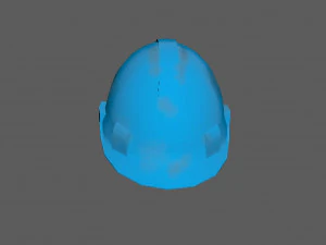 Blue Safety Helmet Low Poly 3D Model