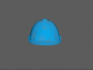Blue Safety Helmet Low Poly 3D Model
