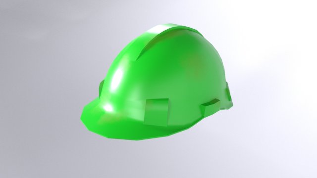 Green Safety Helmet Low Poly 3D Model .c4d .max .obj .3ds .fbx .stl .blend 