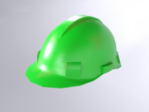 Green Safety Helmet Low Poly 3D Model