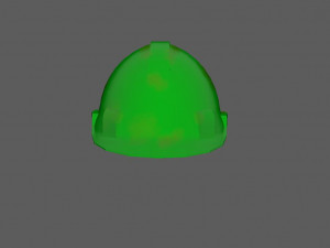 Green Safety Helmet Low Poly 3D Model