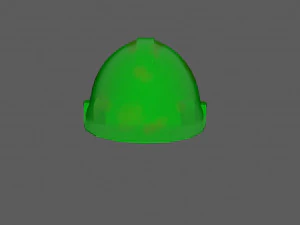 Green Safety Helmet Low Poly 3D Model