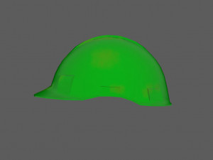 Green Safety Helmet Low Poly 3D Model