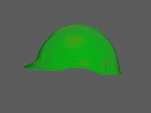 Green Safety Helmet Low Poly 3D Model