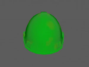 Green Safety Helmet Low Poly 3D Model