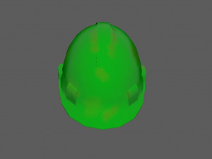 Green Safety Helmet Low Poly 3D Model