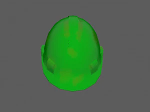 Green Safety Helmet Low Poly 3D Model