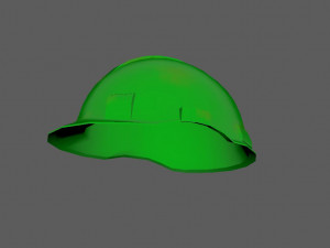 Green Safety Helmet Low Poly 3D Model