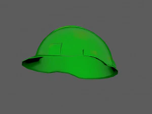 Green Safety Helmet Low Poly 3D Model