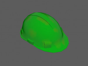 Green Safety Helmet Low Poly 3D Model