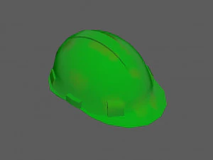 Green Safety Helmet Low Poly 3D Model