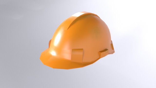 Orenge Safety Helmet Low Poly 3D मॉडल .c4d .max .obj .3ds .fbx .stl .blend 