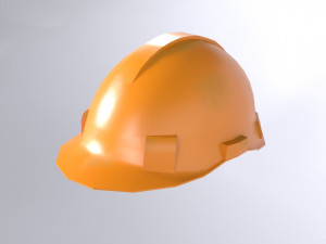 Orenge Safety Helmet Low Poly 3D Model