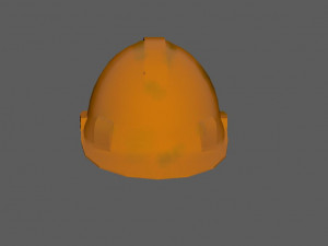 Orenge Safety Helmet Low Poly 3D मॉडल
